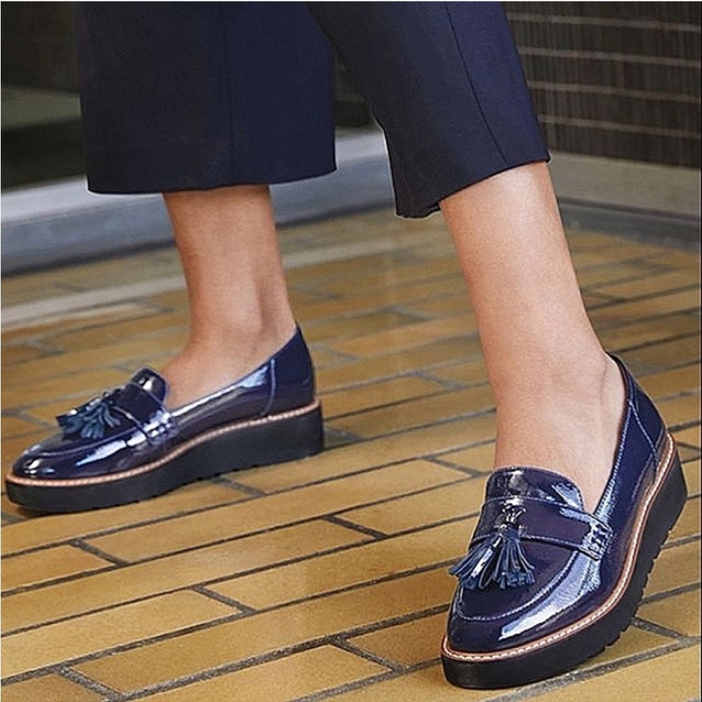Women's Blue Tassel Loafers